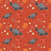 Horror candy lolipops of Halloween. Seamless pattern of Trendy Pop Art style, orange background vector