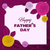 Cut paper floral vector square banner Fathers Day