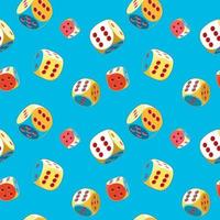 Sky blue seamless pattern of Lucky Dice with six, pop art trend
