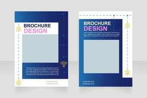 Wireless network building process blank brochure design vector