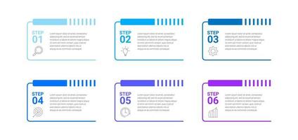 diseño infográfico con iconos y 6 opciones o pasos. infografía para el concepto de negocio vector