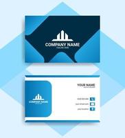 business card template with blue gradient vector
