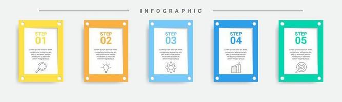 diseño infográfico para negocios con marco de forma rectangular vector