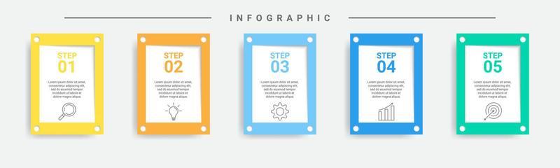 infographic design for business with rectangular shape frame