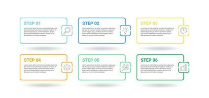 diseño infográfico con iconos y 6 opciones o pasos. infografía para el concepto de negocio vector