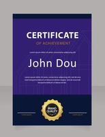 Construction company certificate design template vector