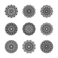 Collections Circular pattern in the form of a mandala for Henna, Mehndi, tattoos. Coloring book page. vector
