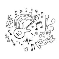 Music Background Hand drawn music set illustration. illustration of music image for design concept. vector