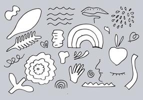 Big set of hand drawn various shapes and doodle objects.trendy vector illustration.