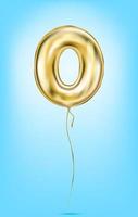 High quality vector image of gold balloon numbers. Digit zero, 0