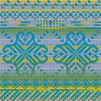Gradient colors seamless pattern of a Christmas Ugly Sweater with winter flower