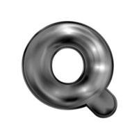 Black latex inflated alphabet symbol, isolated letter Q vector