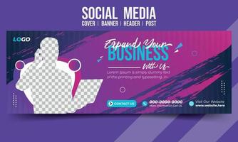 Business social media cover banner header post vector template design