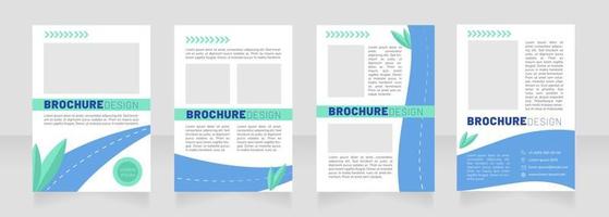 Hybrid cars blue blank brochure design. Template set with copy space for text. Premade corporate reports collection. Editable 4 paper pages vector