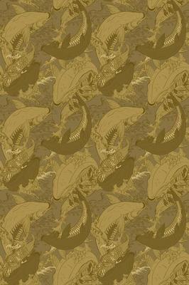 Koi carp fishes Japanese dark gold seamless pattern