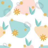 seamless pattern - leaves of gentle pastel color vector