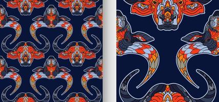 Bull and buffalo blue seamless pattern of symbol Lunar Year 2021 vector