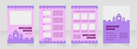 Amusement park in medieval style blank brochure design. Template set with copy space for text. Premade corporate reports collection. Editable 4 paper pages vector