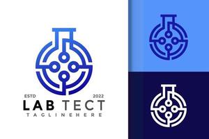 plantilla de vector de diseño de logotipo de tecnología de laboratorio