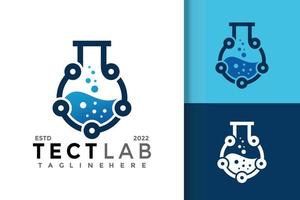 plantilla de vector de diseño de logotipo de laboratorio de tecnología