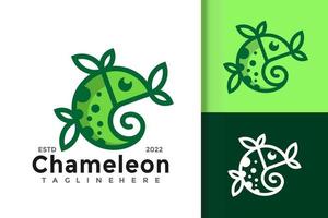 Chameleon Gecko Logo Design Vector Template