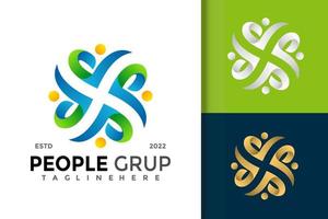 People Heart and Love Teamwork Logo Design Vector Template