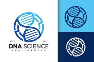 Dna Science Logo Design Vector Template