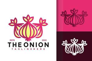 plantilla de vector de diseño de logotipo vegetal de cebolla