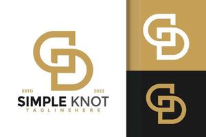 Letter S Simple Knot Creative Logo Design Vector Template