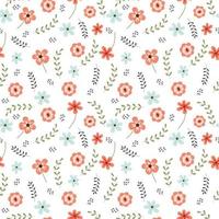 Seamless pattern of cute little florals in a cartoon style. Cute floral pattern. vector