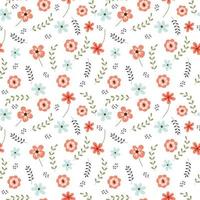 Seamless pattern of cute little florals in a cartoon style. Cute floral pattern. vector