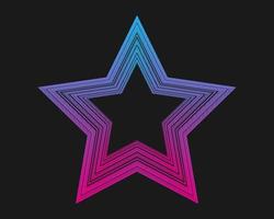 Star retro punk design element. technology star on black background. Vector illustration.