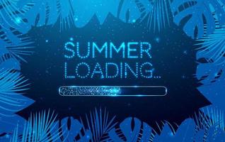 Loading bar, low poly style banner. Abstract modern vector illustration on blue background.