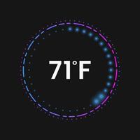 Thermostat regulator. Climate control knob with progress bar. Temperature dashboard UI. Vector illustration.