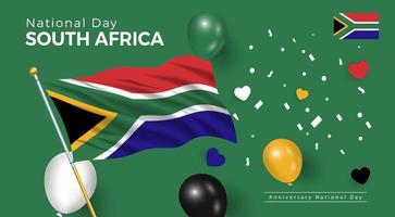 feliz día nacional sudáfrica. banner, tarjeta de felicitación, diseño de volante. diseño de plantilla de cartel vector