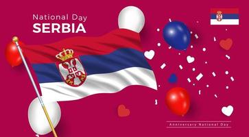 feliz aniversario día nacional de serbia. pancartas diseño de volante póster vector