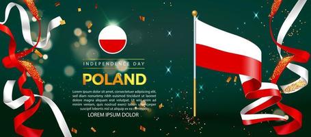 día de la independencia de polonia. ilustración de banner, diseño de plantilla de póster vector