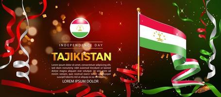 día de la independencia de tayikistán. ilustración de banner, diseño de plantilla de póster vector