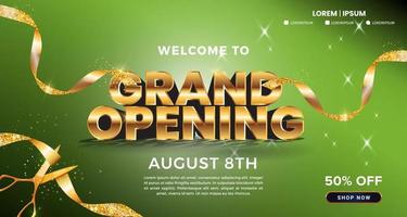 Poster design. Grand opening shop, colorful display illustration vector