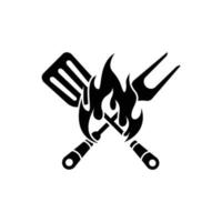 grill logo icon design template vector