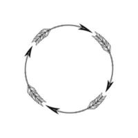 Circle Arrow Monogram Frame Vector