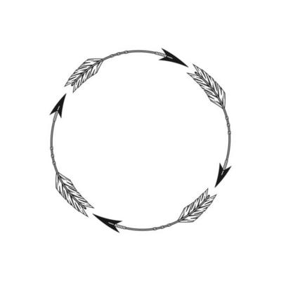 Circle Arrow Monogram Frame Vector