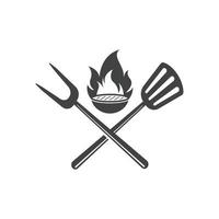 grill logo icon design template vector