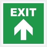 Emergency exit arrow. green background. Square illustration vector