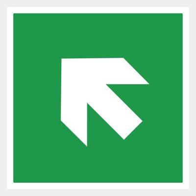 Green emergency exit sign square on white. Vector Illustration left exit