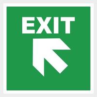 Green emergency exit sign square on white. Vector Illustration left exit