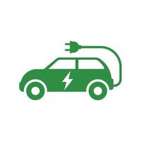 green electric car icon design vector