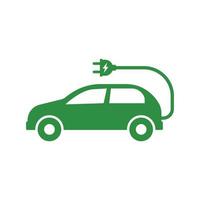 green electric car icon design vector