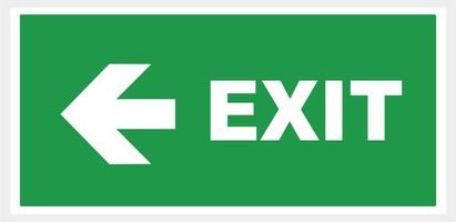 Emergency exit arrow. green background. Square illustration vector