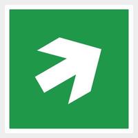 Emergency exit arrow. green background. Square illustration vector